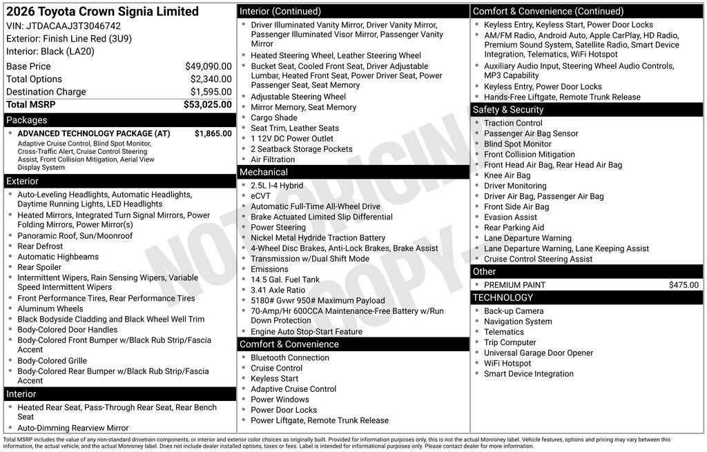 toyota crown signia 2026 JTDACAAJ3T3046742 image toyota crown signia 2026 JTDACAAJ3T3046742 image
